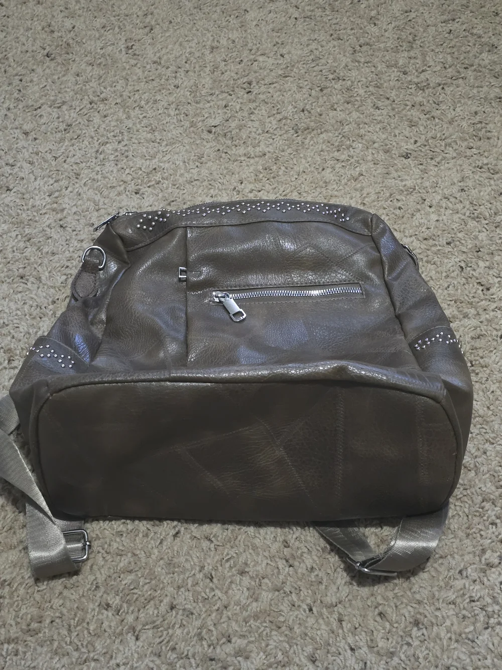 Studded Taupe Women's Shoulder Bag